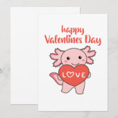 Invitation Axolotl pour la Saint Valentin de mignons animaux  (Devant / Derrière)