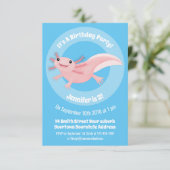 Invitation axolotl rose pâle (Debout devant)