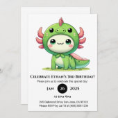 Invitation Axolotl Suit Dragon Anniversaire (Devant / Derrière)