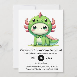 Invitation Axolotl Suit Dragon Anniversaire