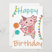 Invitation Axolotl Vous Souhaite Bon Anniversaire Axolotls Ad (Devant / Derrière)