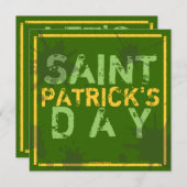 Invitation Ayez l'invitation grunge de la partie de St (Devant / Derrière)