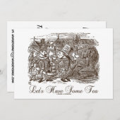 Invitation Ayons du thé (pays des merveilles Alice) (Devant / Derrière)