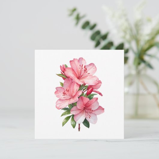 Invitation Azalea peinture aquarelle (Debout devant)