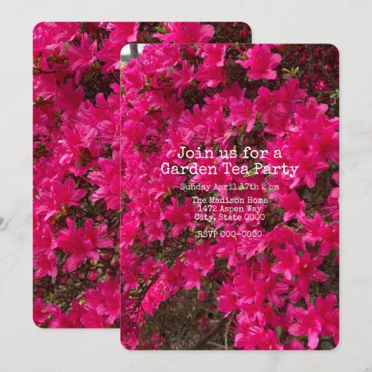 Invitation Azalée  (Devant / Derrière)
