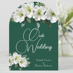 Invitation Azalées de mariage organiques Fleurs de forêt blan