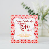 Invitation Aztec Andes Triangles Triangle Rouge Chevron (Debout devant)