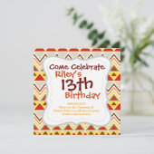 Invitation Aztec Andes Triangles Triangles Chevrons (Debout devant)