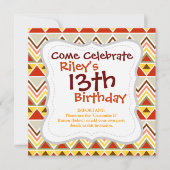 Invitation Aztec Andes Triangles Triangles Chevrons (Devant)