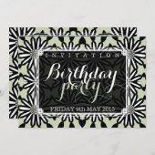 Invitation Aztec Daisies Moderne Fun Anniversaire (Devant / Derrière)