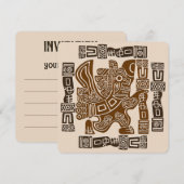 Invitation Aztec Eagle Guerrier Tribal Art antique (Devant / Derrière)