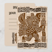 Invitation Aztec Eagle Guerrier Tribal Art antique (Devant / Derrière)