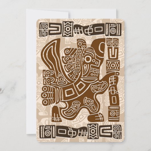 Invitation Aztec Eagle Guerrier Tribal Art antique (Devant)