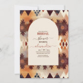 Invitation Aztec Tribal Brown Ethnic Fête des mariées Ouest (Devant)