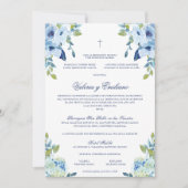 Invitation Azul Invitación de Boda Catolica Mariage officiel (Devant)