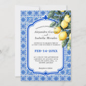 Invitation 🍋💙 Azul & Limone Romance – Classique (Devant)