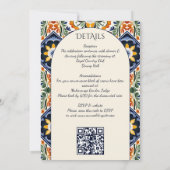 Invitation Azulejo bleu Talavera vintage mariage mexicain (Dos)