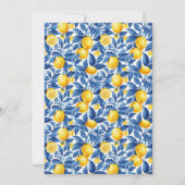 Invitation Azulejo Lemons Blue Leaves Botanical Baby Shower (Dos)