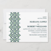 Invitation Azulejo vert | Mariage frontalier espagnol carreau (Devant)