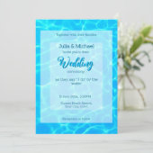 Invitation Azur Turquoise Bleu Réflexion d'eau Minimalisme (Debout devant)