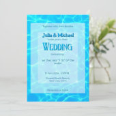 Invitation Azur Turquoise Bleu Réflexion d'eau Minimalisme (Debout devant)