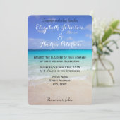 Invitation Azure Blue Caribbean Tropical Beach Wedding (Debout devant)