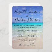 Invitation Azure Blue Caribbean Tropical Beach Wedding (Devant / Derrière)