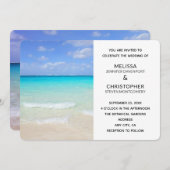 Invitation Azure Blue Caribbean Tropical Beach Wedding (Devant / Derrière)