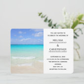 Invitation Azure Blue Caribbean Tropical Beach Wedding (Debout devant)