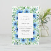 Invitation Azure Ethereal Floral Wedding (Debout devant)