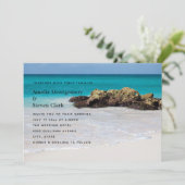 Invitation Azure Ocean Sandy Beach Mariage photo (Debout devant)