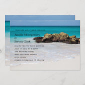 Invitation Azure Ocean Sandy Beach Mariage photo (Devant / Derrière)