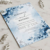 Invitation Azure Winter Branch Romance Mariage