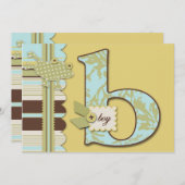 Invitation B est pour l'invitation de garçon (Devant / Derrière)