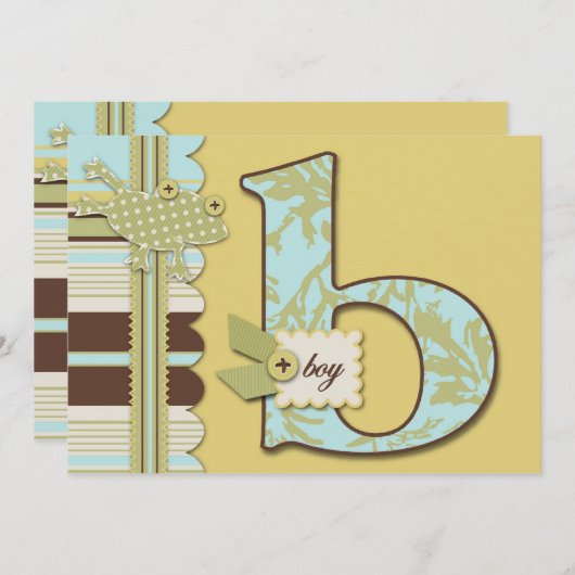 Invitation B est pour l'invitation de garçon (Devant / Derrière)