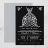 Invitation B et W ici vient la jeune mariée ! Fête de la (Devant / Derrière)