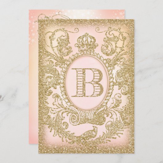 Invitation "B" Il était une fois Princesse Peach (Devant / Derrière)