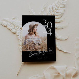 Invitation B&W Arch Moderne minimaliste Photo Graduation Part