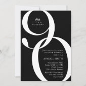 Invitation B & W Shh It's a Surprise 90th Birthday Party (Devant)