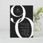 Invitation B & W Shh It's a Surprise 90th Birthday Party (Debout devant)