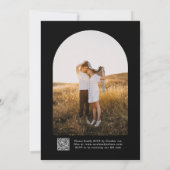 Invitation B & W Simple élégant Script moderne Mariage de cod (Dos)