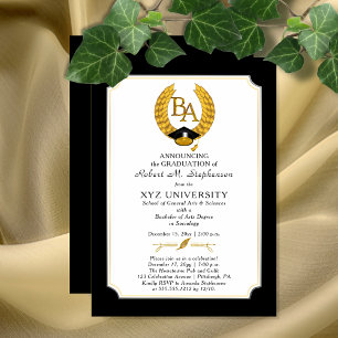Invitation BA - Diplôme de licence ès lettres Collège Promoti