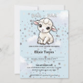 Invitation Baa-Baa Un Petit Baby shower D'Étoiles D'Agneau (Devant)