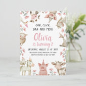 Invitation Baa Oink Moo Je Suis Deux Invitation, Fille de Fer (Debout devant)