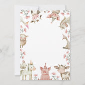 Invitation Baa Oink Moo Je suis deux Invitation, Fille de la  (Dos)