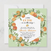 Invitation Bab d'aquarelle orange d'agrumes Little Cutie (Devant)