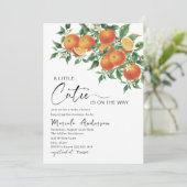 Invitation Bab d'aquarelle orange d'agrumes Little Cutie (Debout devant)