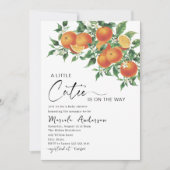 Invitation Bab d'aquarelle orange d'agrumes Little Cutie (Devant)