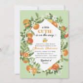 Invitation Bab d'aquarelle orange d'agrumes Little Cutie (Devant)