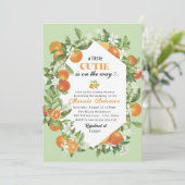 Invitation Bab d'aquarelle orange d'agrumes Little Cutie (Debout devant)